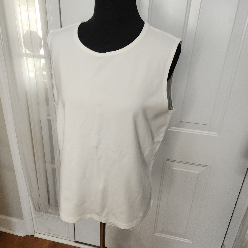 City DKNY White Tank Rayon Spandex Size‎ XL